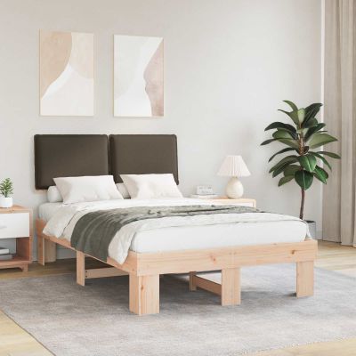vidaXL Rám postele s čalúneným čelom Sivohnedá 120 x 200 cm