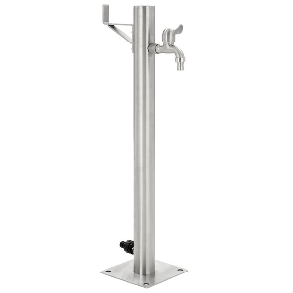 vidaXL Záhradný stĺpik na vodu, nehrdzavejúca oceľ, okrúhly 65 cm