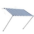 vidaXL Zaťahovacia markíza s LED 100x150 cm modro-biela