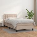 vidaXL Boxspring posteľ s matracom kapučínová 100x200 cm umelá koža