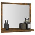 vidaXL Kúpeľňové zrkadlo dymový dub 40x10,5x37 cm spracované drevo