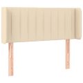 vidaXL Čelo postele s LED krémové 103x16x78/88 cm látka