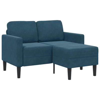 vidaXL 2-miestna pohovka s ležadlom v tvare L, modrá 125 cm, zamat