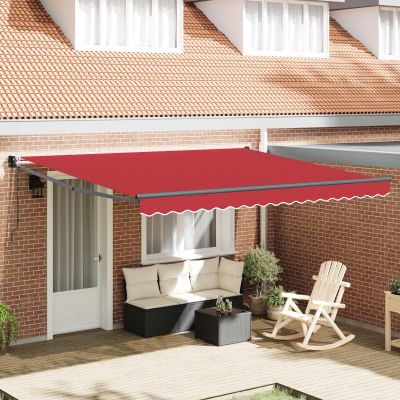 vidaXL Markíza Červená 400 × 300 cm Polyester a kov