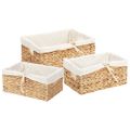 vidaXL Úložné košíky 3 ks Vodný hyacint 40 x 30 x 18 cm Prírodná