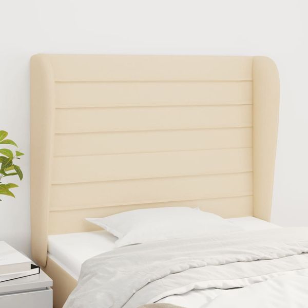 vidaXL Čelo postele so záhybmi krémové 93 x 23 x 118/128 cm látka