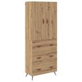 vidaXL Highboard Remeselný dub 69,5 x 34 x 180 cm Kompozitné drevo