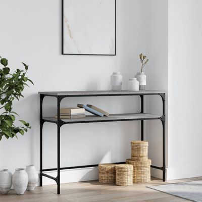 vidaXL Konzolový stolík sivý sonoma 100x35,5x75 cm kompozitné drevo