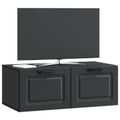 vidaXL Nástenná TV skrinka Čierna 78,5 x 41 x 30 cm Kompozitné drevo