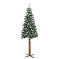 vidaXL Úzky vianočný stromček s 300 LED-i so stojanom Zelená 210 cm
