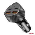 Nabíjačka do auta 50W 2xUSB-A + 2xUSB-C AMiO-04284