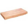 vidaXL Nástenná polica bledohnedá 60x30x(2-6) cm ošetrený masívny dub
