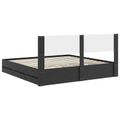 vidaXL Posteľový rám s úložným priestorom a čelom Čierna 200 x 200 cm