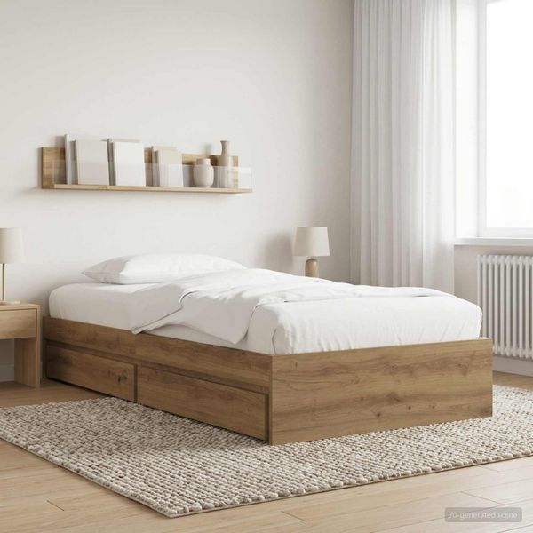 vidaXL Rám postele so skladom Dub artisan 80 x 200 cm Kompozitné drevo
