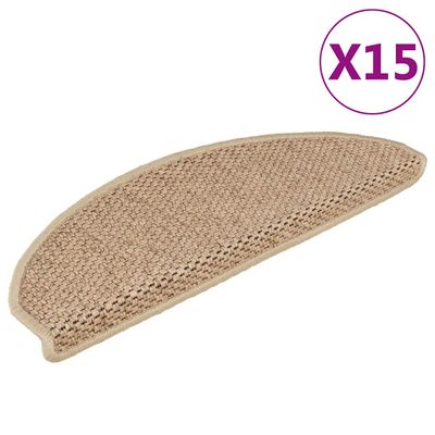 vidaXL Samolepiace nášľapy na schody vzhľad sisalu 15 ks 65x21x4 cm