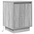 vidaXL Nočné skrinky s LED osvetlením 2 ks Sivá Sonoma 38x34x50 cm