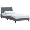 vidaXL Rám postele bez matraca Hanko tmavosivá 100x200 cm látka