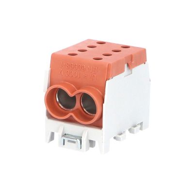 Svorkovnica rozbočovacia HLAK 70 1/2 M2, 250A, 1pól., AL/CU, IP20, hnedá, na DIN /2080196
