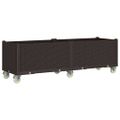 vidaXL Záhradný kvetináč s kolieskami hnedý 160x50x54 cm PP