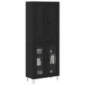 vidaXL Highboard Čierny dub 69,5 x 34 x 180 cm Kompozitné drevo