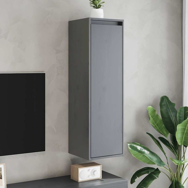 vidaXL Nástenné skrinky 2 ks sivé 30x30x100 cm masívna borovica