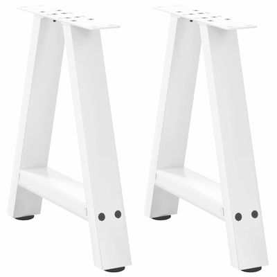 vidaXL Nohy konferenčného stolíka v tvare A, 2 ks, biele, 38 x (42-43) cm, oceľové