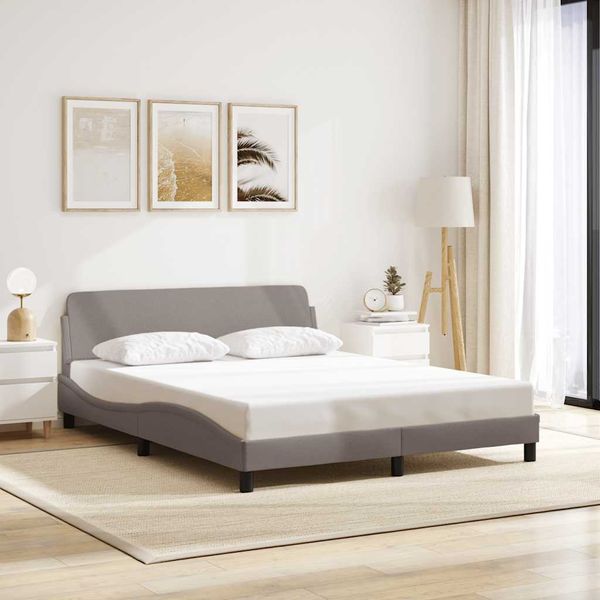 vidaXL Rám postele Dover sivohnedá 160x200 cm látka