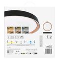 LED nástenné svietidlo ILVI, kruhové 30 W, stmievanie + CCT, čierna + drevo