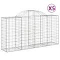 vidaXL Oblúkové gabiónové koše 5ks 200x50x100/120cm pozinkované železo