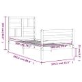 vidaXL Rám postele s čelom sivý 100x200 cm masívne drevo
