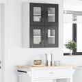 vidaXL Nástenný sklenený kabinet PORTO 2 pcs Čierna 60 x 31 x 40 cm