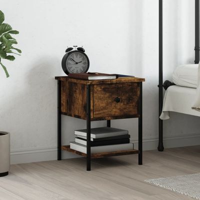 vidaXL Nočný stolík dymový dub 34x35,5x45 cm spracované drevo