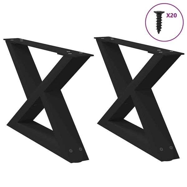 vidaXL Nohy konferenčného stolíka 2 ks čierne 60 x (30-31,3) cm oceľové