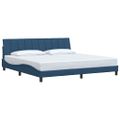 vidaXL Rám postele bez matraca Hanko modrá 200x200 cm látka
