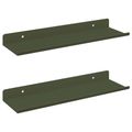 vidaXL Závesná polica 2 ks Olivová zelená 30 x 9 x 2,5 cm Oceľ