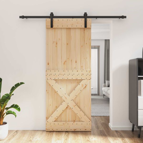 vidaXL Posuvné dvere Prírodná a čierna 85 x 210 cm