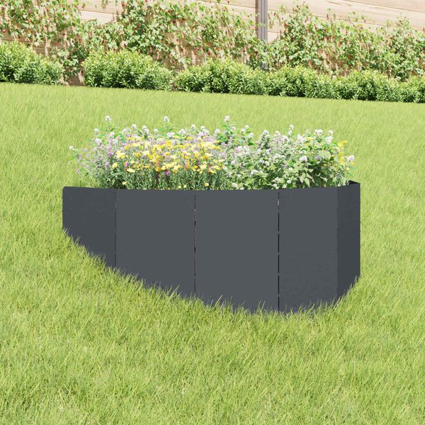 vidaXL Obrubník trávnika 100 x 45 cm Oceľ Antracitová