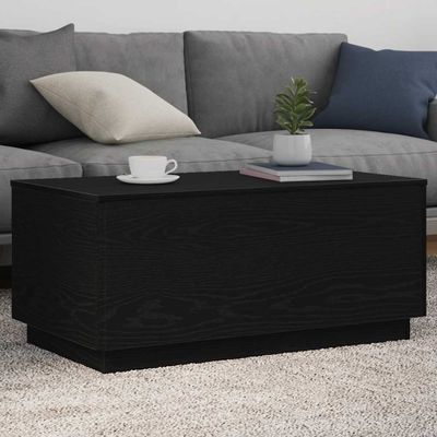 vidaXL Konferenčný stolík s LED svetlami, čierny dub 90x50x40 cm