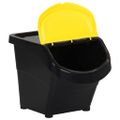vidaXL stohovateľné odpadkové koše s vekom 3 ks Black PP 78 L