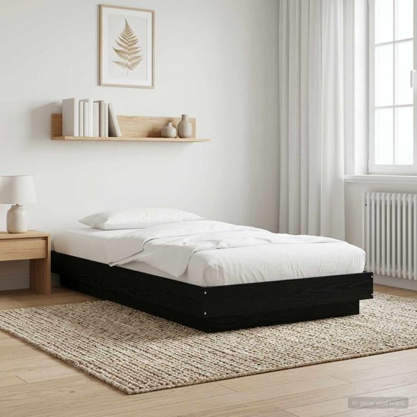 vidaXL Rám postele na podlahe Čierny dub 80 x 210 cm Kompozitné drevo