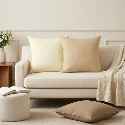 vidaXL Poťah na podložku 2 ks HEERLEN Sivohnedá 50 x 50 cm Polyester