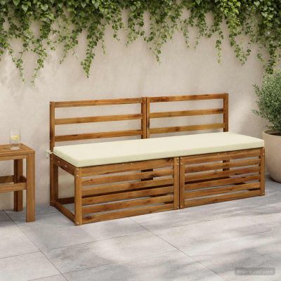 vidaXL Vankúš na lavičku SOEST 100% polyester Krémová 140 x 50 x 5 cm