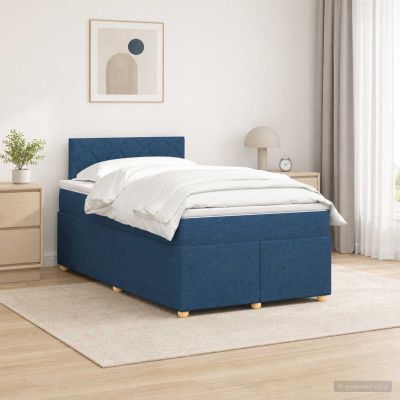 vidaXL Posteľ boxspring s matracom Modrá 120 x 200 cm Látka
