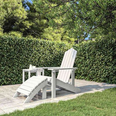 vidaXL Záhradná stolička Adirondack s podnožkou HDPE biela
