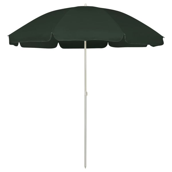 vidaXL Plážový slnečník, zelený 240 cm