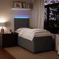 vidaXL Posteľný rám boxspring s matracom tmavosivý 90x200 cm zamat