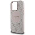 Guess HC MagSafe PU 4G Circle s klasickým logom pre iPhone 16 Pro Max ružová
