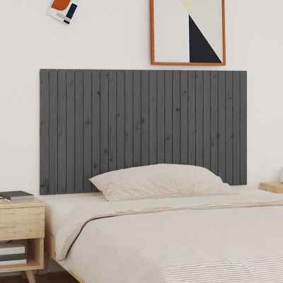 vidaXL Nástenné čelo postele sivé 166x3x90 cm masívna borovica