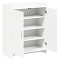 vidaXL Skriňa na topánky Biela 73,5 x 36 x 92 cm Kompozitné drevo