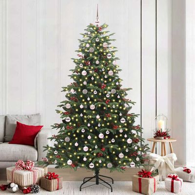 vidaXL Umelý vianočný stromček Zelená 240 cm PVC, kov a plast